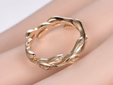 Floral Antique Wedding Ring Band 1ct Round Cut Diamond 14k Rose Gold Finish