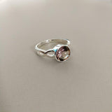 1ct Engagement Ring Round Cut Peach Morganite Infinity 14k White Gold Finish