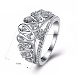 2ct Round Cut Diamond Engagement Ring 14k White Gold Finish Stylish Crown Design