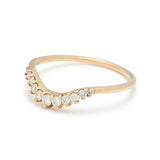 0.2ct Round Cut Diamond Wedding Band 14k WhiteGold Finish Stackable Curved Crown