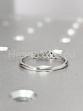 0.3ct Round Cut Moissanite Bezel Set Minimalist Women Ring 14k White Gold Plated