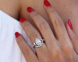 2.4ct Pear Cut Diamond Halo Bridal Set Engagement Ring Band 14k WhiteGold Finish