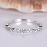 Half Eternity Wedding Ring Band 1ct Round Cut Diamond 14k White Gold Finish