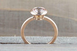 1ct Round Cut Morganite Engagement Ring 14k Rose Gold Finish Bezel Set Solitaire