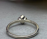 0.2ct Round Cut Moissanite Floral Women Engagement Ring 14k White Gold Plated