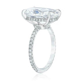 2ct Oval Cut Diamond Engagement Ring 14k White Gold Finish Accent with Solitaire