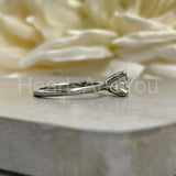 0.15ct Round Cut Moissanite Solitaire Engagement Ring 14k White Gold Plated