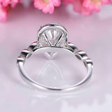 2.2ct Pear Cut Diamond Engagement Ring Round Accents Halo 14k White Gold Finish