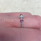 0.5ct Round Cut Moissanite Beaded Shank Collar Women Ring 14k White Gold Plated