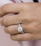0.5ct Round Cut Moissanite Solitaire Women Engagement Ring 14k Rose Gold Plated