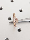 1ct Round Cut Simulated Morganite Twisted Engagement Ring 14k Yellow Gold Plated