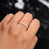 0.15ct Round Cut Moissanite Minimalist Women Wedding Band 14k White Gold Plated