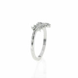 2.5ct Round Diamond Stackable Curved Crown Engagement Ring 14K White Gold Over