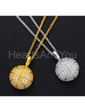 2ct Round Moissanite Basketball Hip Hop Pendant 14k Yellow Gold Plated NO CHAIN
