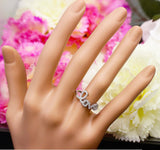 Love Antique Style Engagement Ring 1ct Round Cut Diamond 14k White Gold Finish