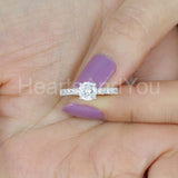 2.2ct Round Cut Moissanite Solitaire with Accents Ring 14k White Gold Plated