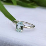 0.5ct Oval Cut Simulated Red Aquamarine Solitaire Ring 14k White Gold Plated