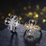 1.2ct Round Cut Diamond Engagement Ring Clover Leaf Fancy 14k White Gold Finish