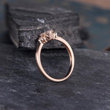 0.5ct Round Cut Moissanite Trilogy Women Engagement Ring 14K Rose Gold Plated