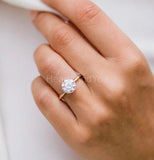 0.5ct Round Cut Moissanite Solitaire Women Engagement Ring 14k Rose Gold Plated