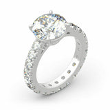 3.5Ct Round Cut Diamond Solitaire Eternity Engagement Ring 14K White Gold Finish
