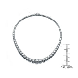 23Ct Pear Cut VVS1/D Graduated Diamond Tennis Necklace 14k White Gold Finish
