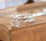 2ct Round Cut VVS1 Diamond Bridal Set Engagement Ring Band 14k White Gold Finish