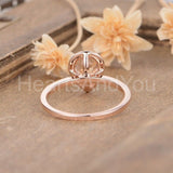 1ct Pear Cut Simulated Peach Morganite Halo Engagement Ring 14k Rose Gold Plated