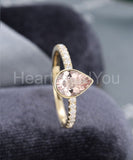 2ct Pear Cut Simulated Morganite Accented Engagement Ring 14k Yellow Gold Plated