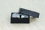 2ct Princess Cut Black Diamond Accent Trilogy Engagement Ring 14k WhiteGold Over