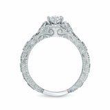 4Ct Marquise Cut Diamond Milgrain Vintage Engagement Ring 14K White Gold Finish