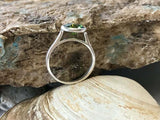 1ct Engagement Ring Round Cut Peridot Bezel Set Solitaire 14k White Gold Finish