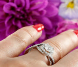 2ct Round Cut VVS1 Diamond Infinity Swirl Engagement Ring 14k White Gold Finish