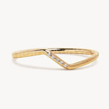 0.1ct Round Cut Moissanite Minimalist Women Wedding Band 14k Yellow Gold Plated