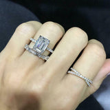 1.7ct Emerald Cut Diamond Engagement Ring 14k WhiteGold Finish Accents Solitaire