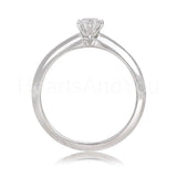 0.5ct Round Cut Moissanite Solitaire Women Engagement Ring 14k White Gold Plated