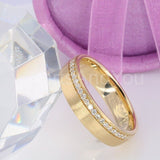 0.2ct Round Cut Moissanite Anniversary Women Wedding Band 14k Yellow Gold Plated