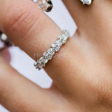 2.2ct Round Cut Moissanite Cocktail Eternity Wedding Band 14k White Gold Plated