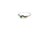 0.2ct Engagement Ring Round Cut Green Peridot Solitaire 14k White Gold Finish