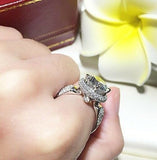 3ct Round Cut VVS1D Diamond Halo Unique Engagement Ring 14k White Gold Finish