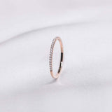 0.15ct Round Cut Diamond Wedding Band Stackable Half Eternity 14k Rose Gold Over
