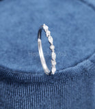 0.4ct Marquise Simulated Diamond Half Eternity Wedding Band 14k WhiteGold Plated