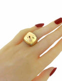 New Mens Unique Shape Designed Custom Multi Tone Ring 14k Yellow Gold Finish New