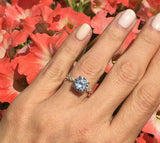 2.3ct Engagement Ring Round Cut Diamond Accents Solitaire 14k Yellow Gold Finish