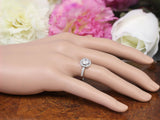 Milgrain Halo Solitaire Engagement Ring 2ct Round Diamond 14k White Gold Finish