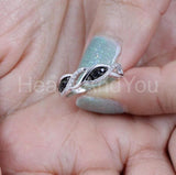 0.3ct Round Simulated Black Diamond Infinity Wedding Band 14k White Gold Plated
