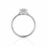 5Ct Emerald Cut Diamond Engagement Ring 18K White Gold Finish With Round Accents