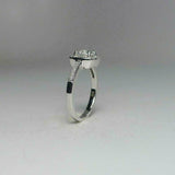 1.5ct Round Cut VVS1D Diamond Engagement Ring 14k White Gold Over Halo Solitaire