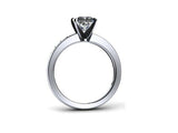 2.3ct Engagement Ring Princess Diamond Solitaire with Accent 14k White Gold Over