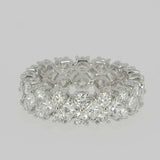 5ct Princess Cut Diamond Wedding Band Cluster Full Eternity 14k WhiteGold Finish